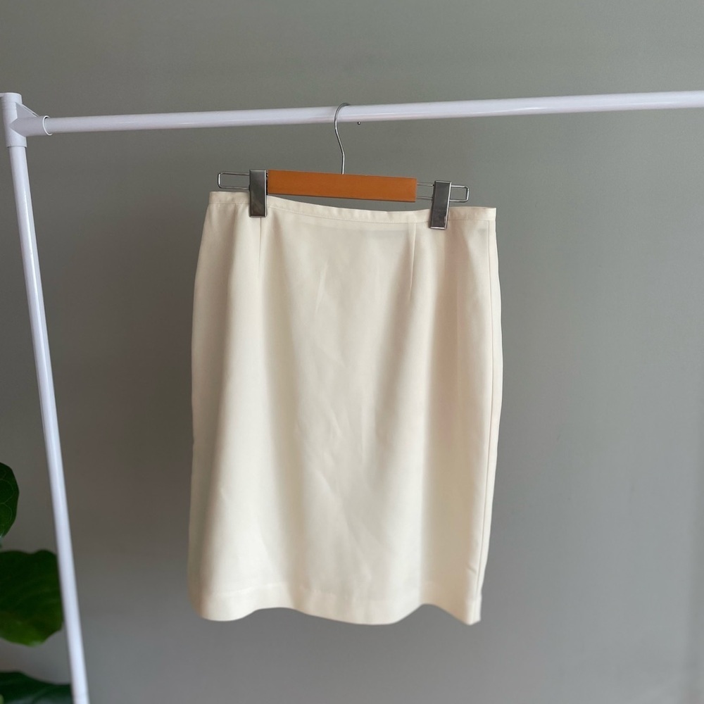 Bianca Nygard Cream Pencil Skirt Size 10 Petite